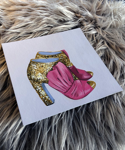 'Miu Miu Glitter Shoes' in Gouache