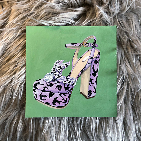 'Miu Miu Swallow Shoes' in Gouache