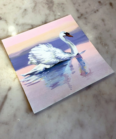 'Pastel Swan' in Gouache