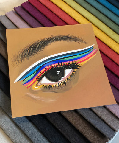 'Rainbow Eye' in Gouache